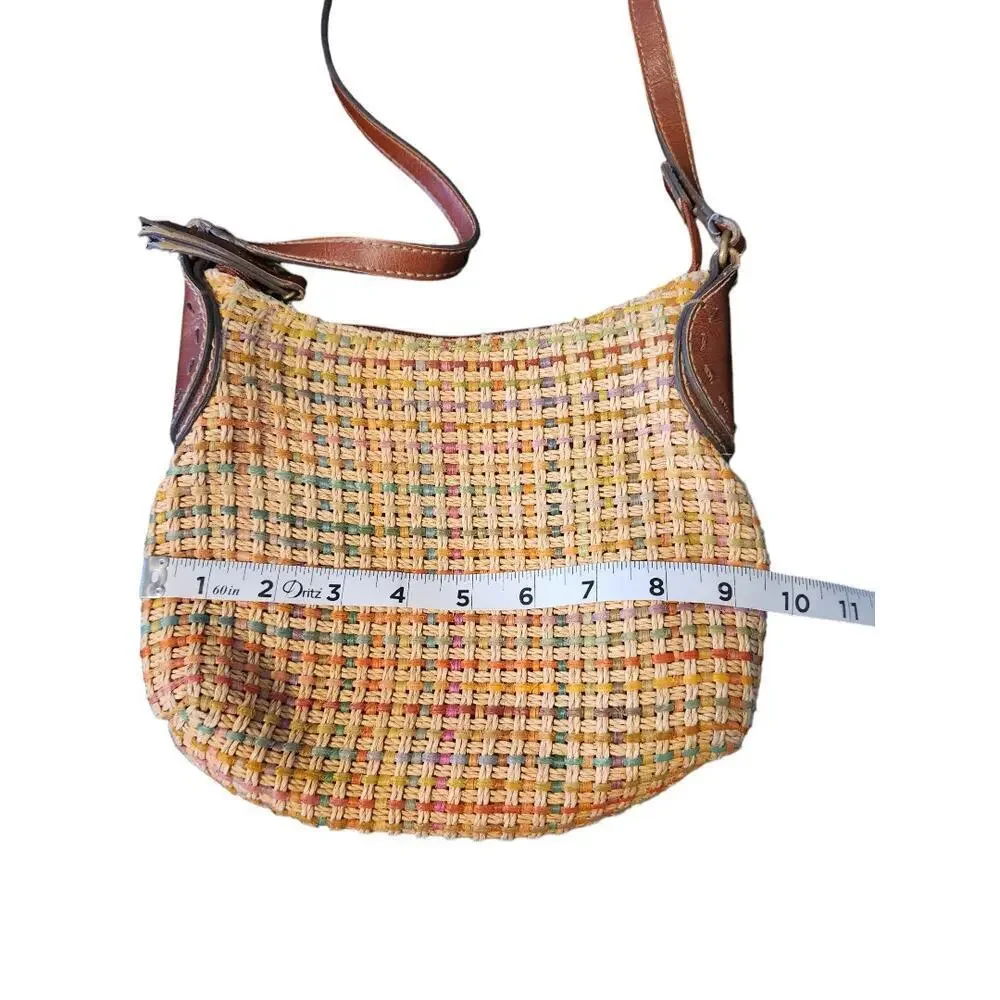 Fossil woven jute crossbody shoulder bag boho summer‎